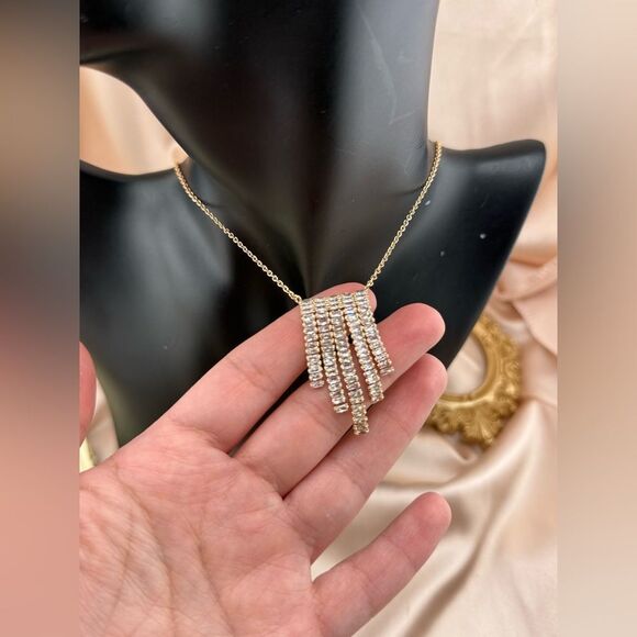 Anna & Ava Gold Cubic Zirconia Waterfall Pendant Necklace - Picture 3 of 6